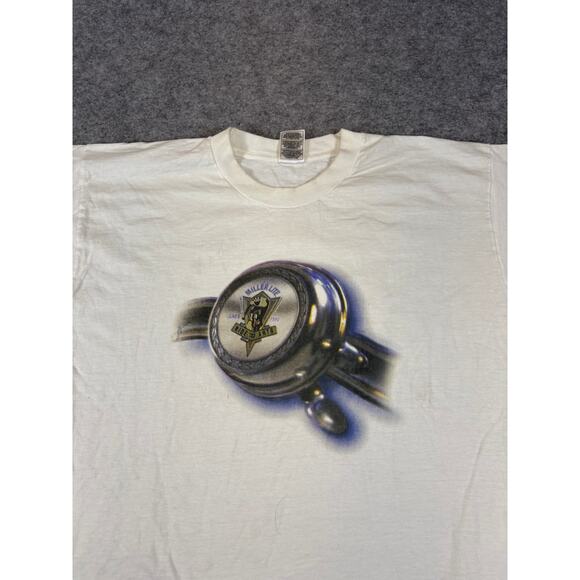VINTAGE 90s Miller Lite Shirt Mens XL White Ride For The Arts Beer Promo Tee - Picture 6 of 8